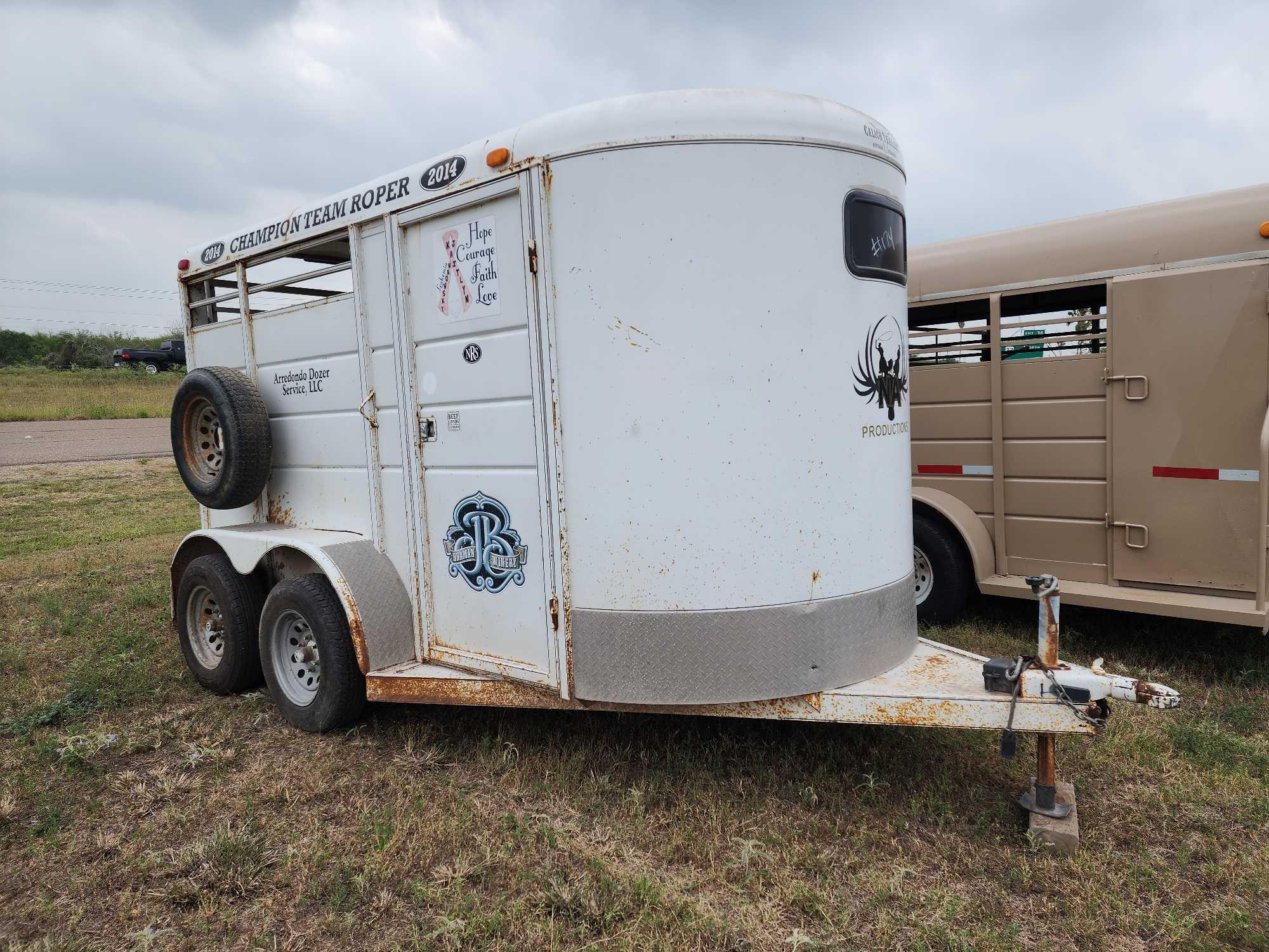2015 Calico 12' X 6' Livestock Trailer, VIN # 4GAHB1222F1000240
