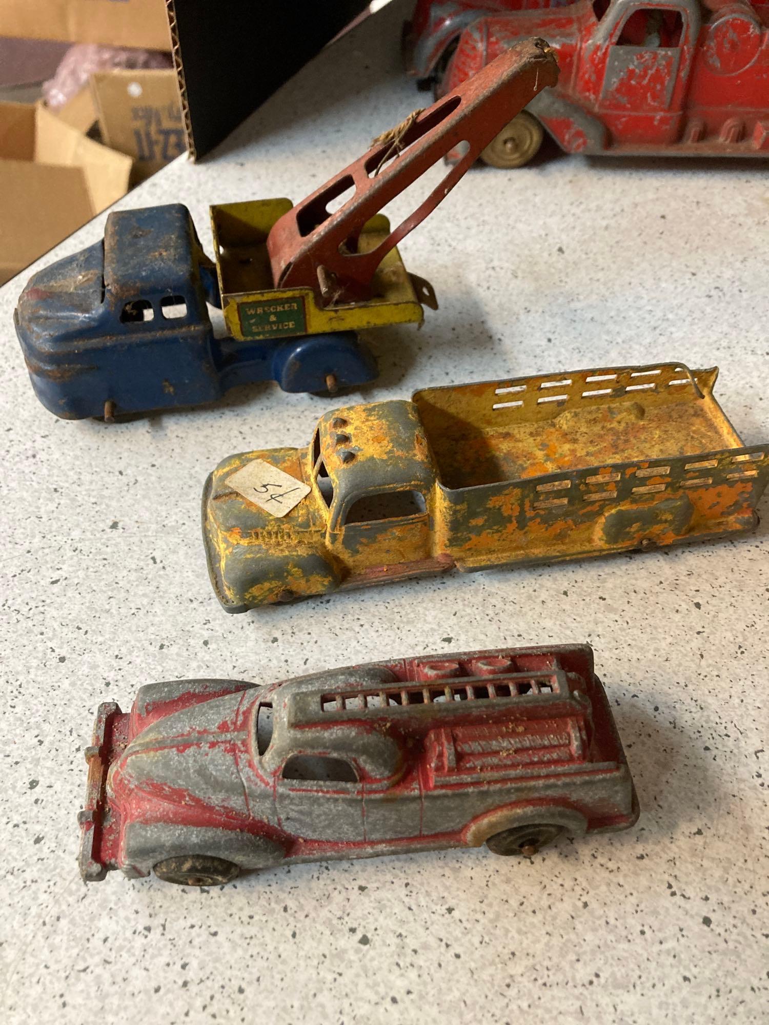 Metal masters trucks, international tractor, other diecast, and Saunders race car