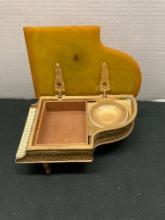 Antique vintage music box, cigarette holder with ashtray
