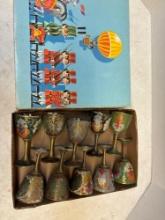 vintage Enamel on brass goblets children?s record albums