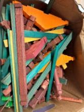 box full of vintage Lincoln logs
