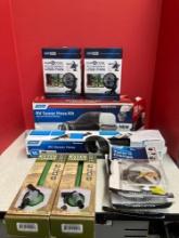 New rechargeable fans, sewer, hose kits, collapsible, water carriers, and twist it clamps