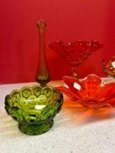 6 pcs colored glass Viking vase bowls
