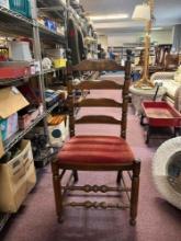 3 ladder back chairs, small dining table, maple accent chair