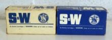2 Different Full Vintage Boxes Smith & Wesson .22 LR Cartridges Ammunition - 1 Standard Velocity, 1