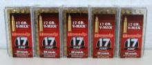 5 Full Boxes Hornady .17 HMR 17 gr. V-Max Rimfire Cartridges Ammunition...