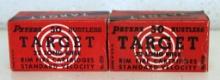 2 Different Full Vintage Boxes Peters Target .22 LR Cartridges Ammunition - 1 Box Black Print, 1 Box