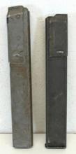 2 Submachine Gun Magazines - 1 for M3 or M3 A1 .45 Cal., 1 is unknown...