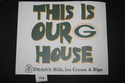 1999 Green Bay Packers Picture, Sign On Back, Cardboard, 13 1/4" x 11"