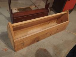 Gun Rack, Wooden Toolbox, & Vintage Washboard