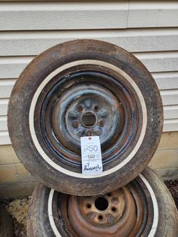 (4) 1967 Ford Mustang Rims & tires