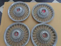 (4) Vintage Ford Mustang Spoked hubcaps wheel covers