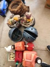 Yard Gnomes, planters, plastic gas cans lot