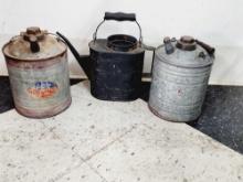 Vintage Fuel Cans and Metal Pitcher