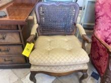Vintage French Caned Back Arm Chair