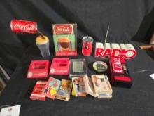 Coca Cola Advertising Items inc. Radios, Playing Cards, Penny Holders