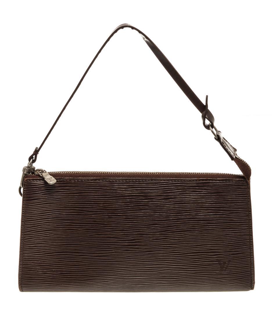 Louis Vuitton Dark Brown Epi Leather Pochette Accessories NM Bag