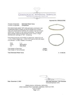12.56 ctw Diamond Tennis Bracelet - 14KT White Gold