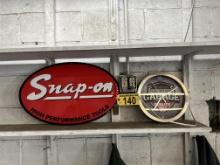 LOT: SNAP-ON WALL CLOCK & 24" METAL SNAP-ON SIGN