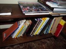 Assorted books and shelf contents